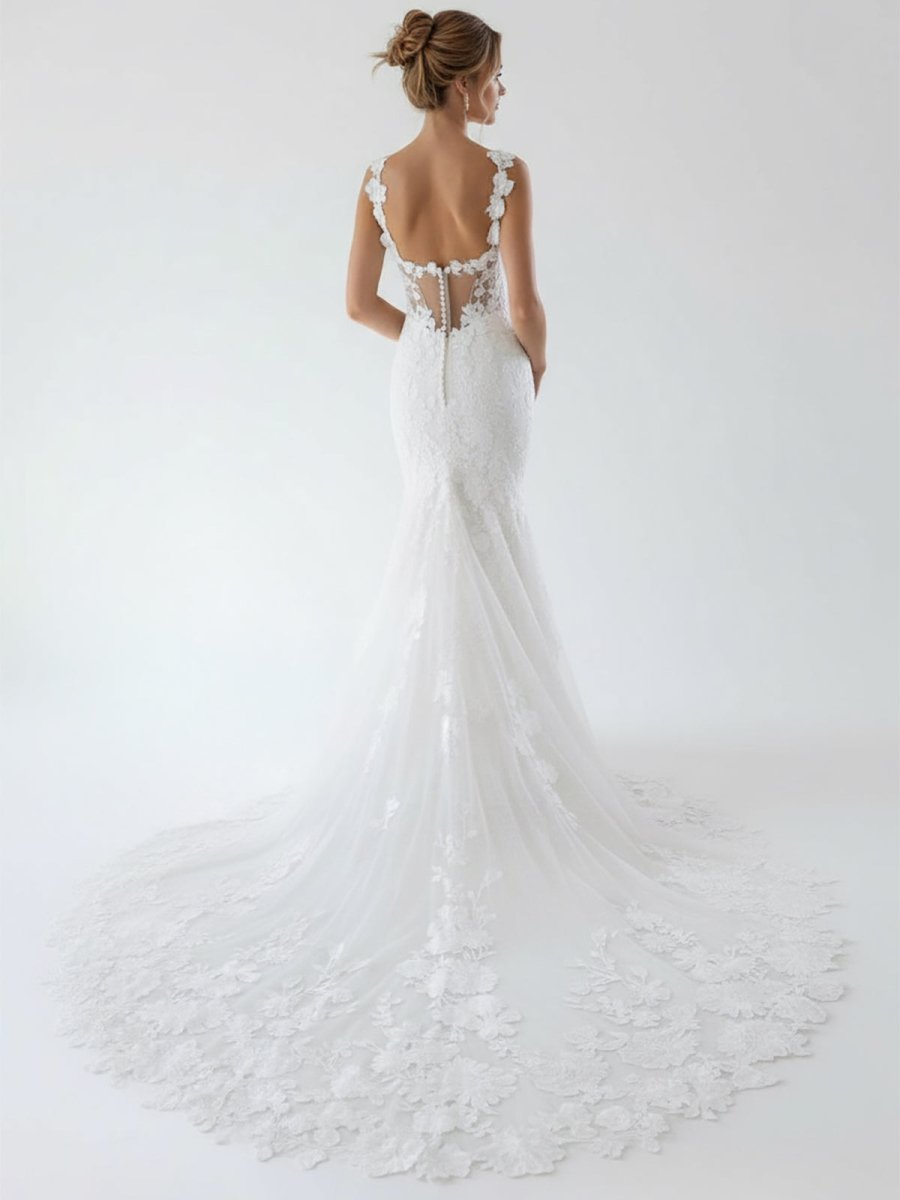 Fairy Mermaid Sweetheart Lace Wedding Dresses with Appliques