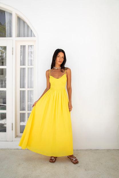 FORTUNATE ONE Blushing Lovers Maxi Dress Yellow