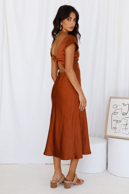 One Last Song Maxi Dress Brown