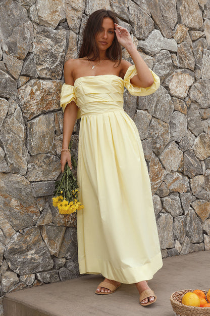 Bella Maxi Off-Shoulder Dress Yellow