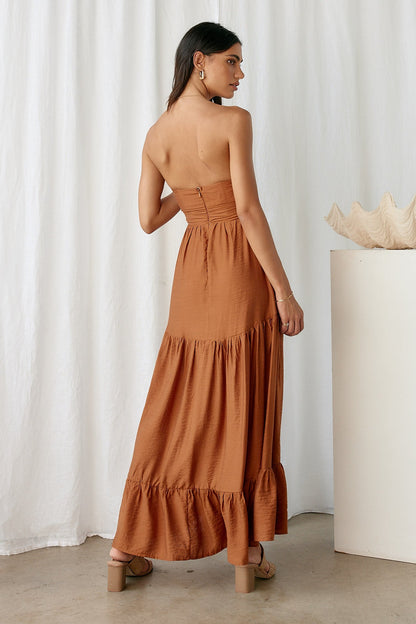 Let's Fly Away Maxi Dress Tan
