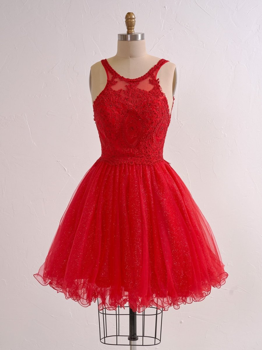 Embellished Embroidery Tulle Short Cocktail Dress