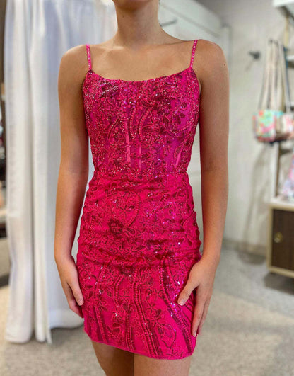 Gorgeous Royal Blue Corset Back Tight Glitter Homecoming Dress