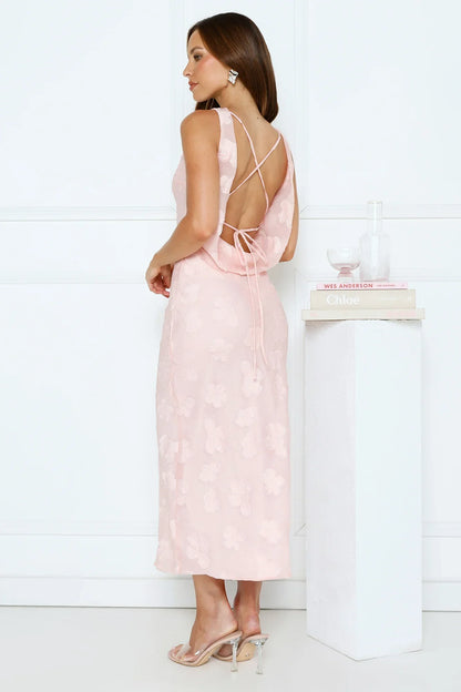 Secret Garden Affair Midi Dress Pink