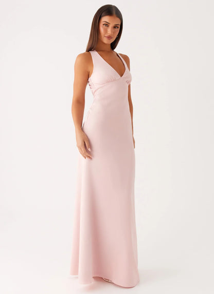 Desi Halterneck Maxi Dress - Pink