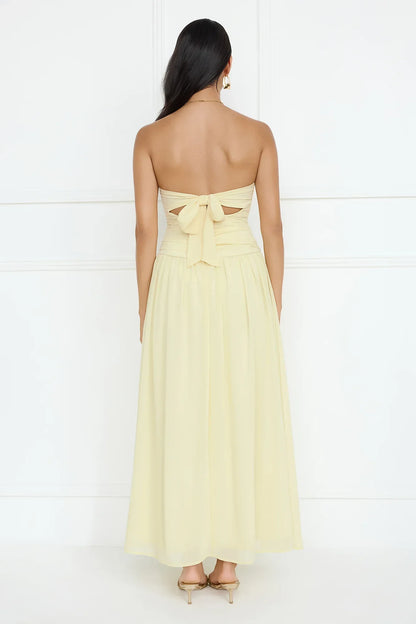 Enchanted Edit Strapless Maxi Dress Yellow
