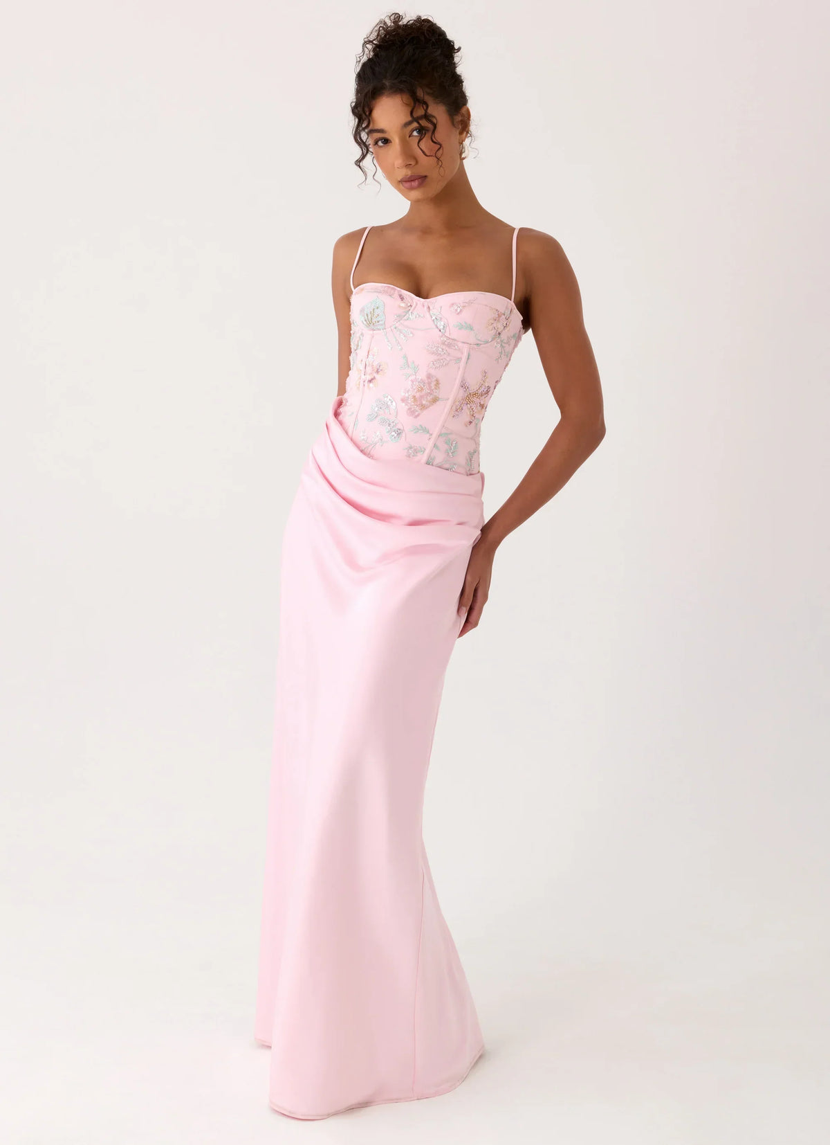 Euphoric Beaded Maxi Dress - Pink Everbloom
