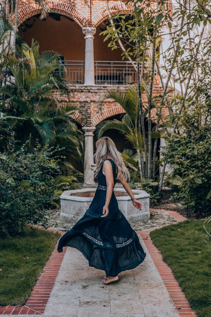 Playing Games Maxi Dress Navy