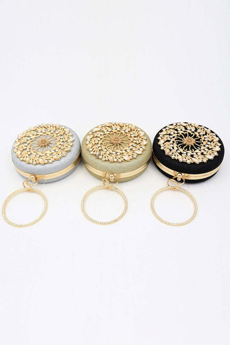 Cute Rhinestone Single Handle Clutch Bag