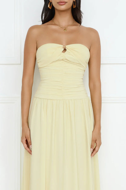 Enchanted Edit Strapless Maxi Dress Yellow