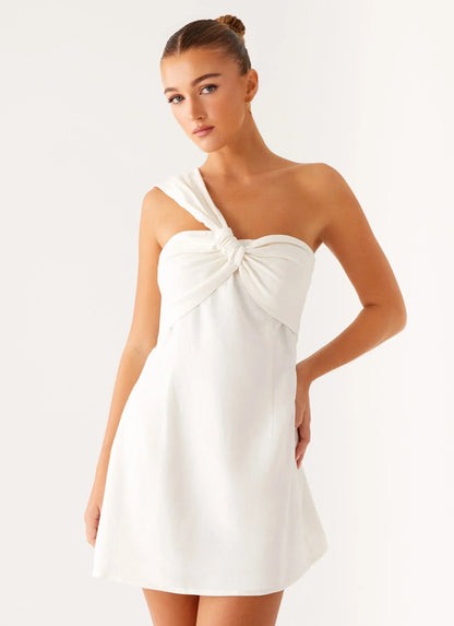 Kameron Linen Mini Dress - White