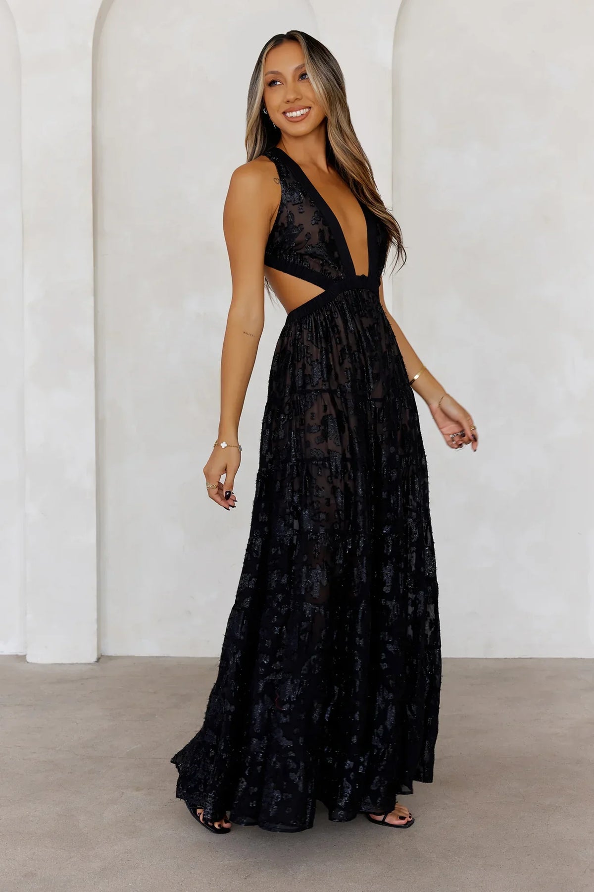 Crystal Cove Maxi Dress Black