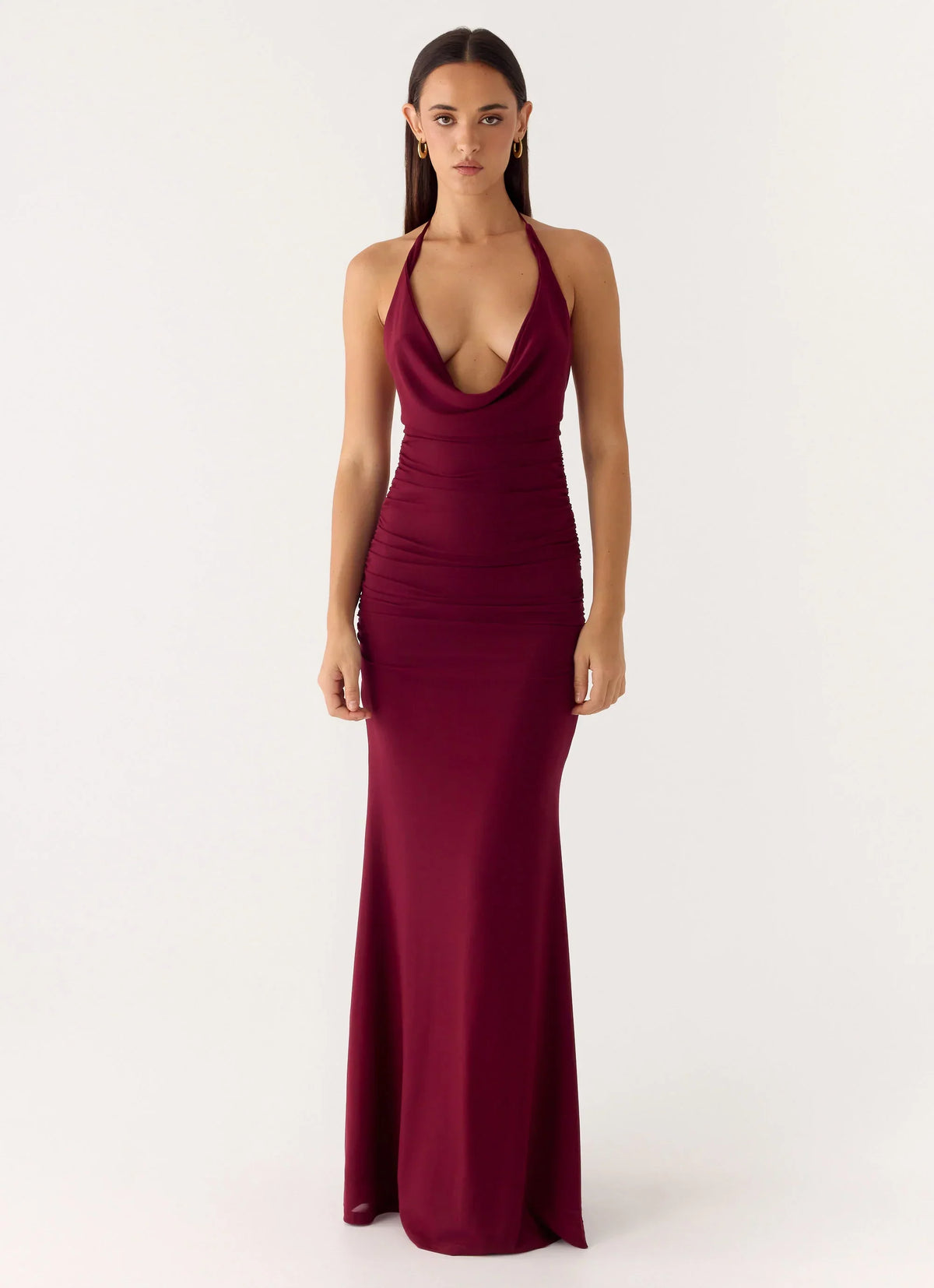 Eyes Closed Maxi Dress - Dark Cherry