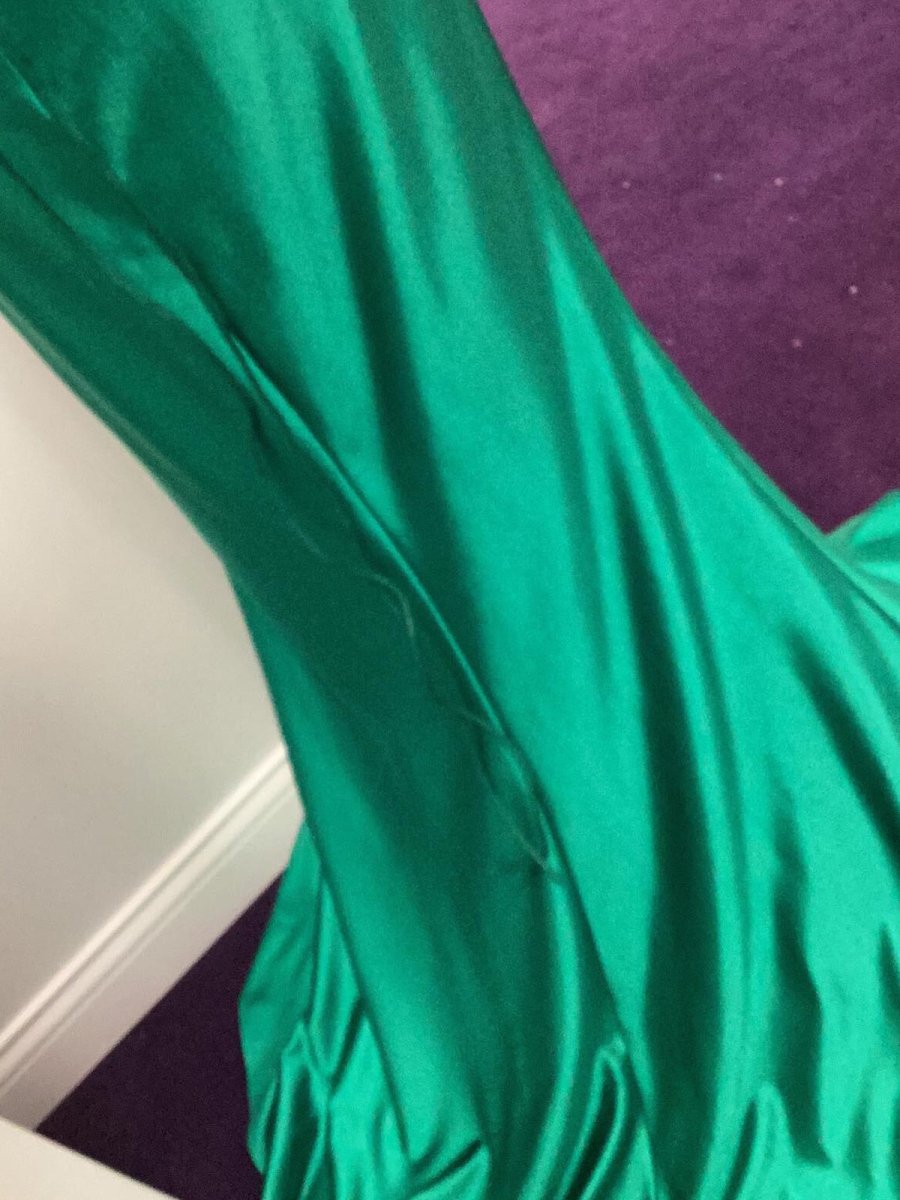 Green Sheer Appliques Satin Mermaid Long Prom Dress