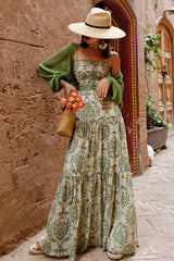 Boho Vacation Printed Cami Maxi Dress