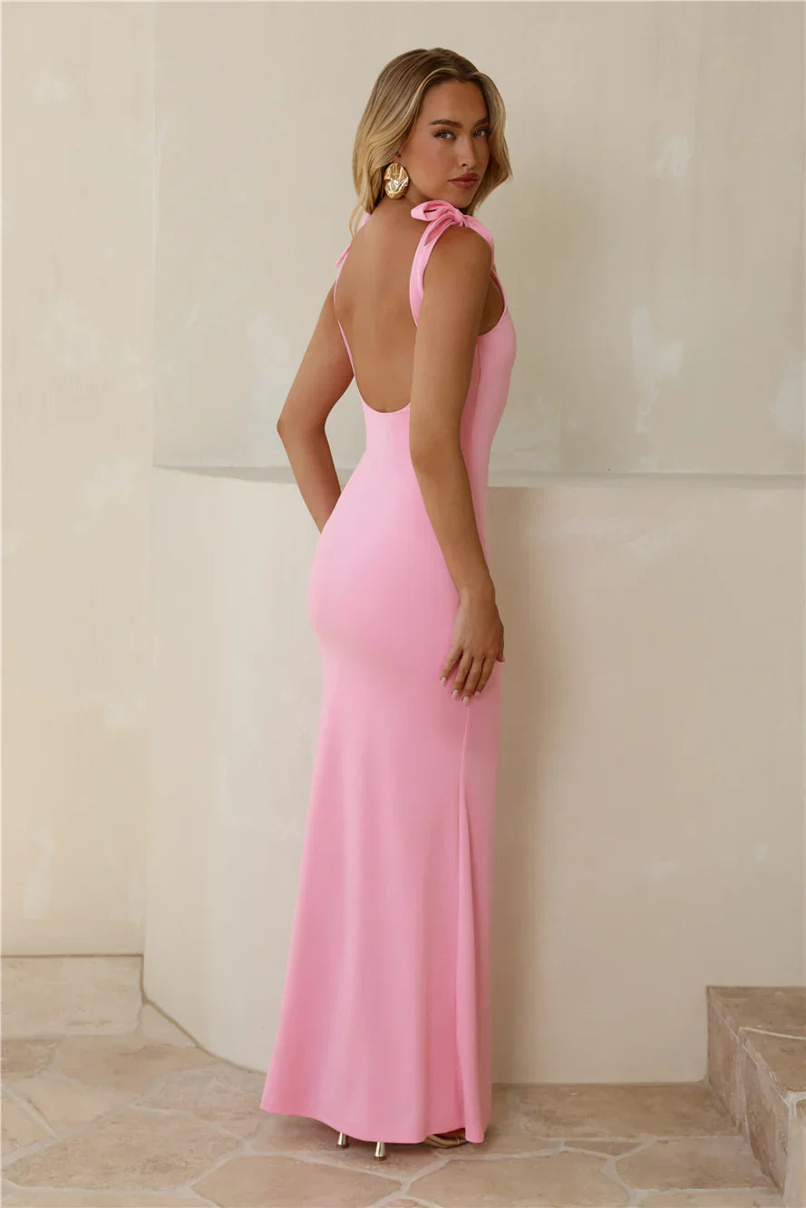 Effortless Drama Maxi Dress Pink