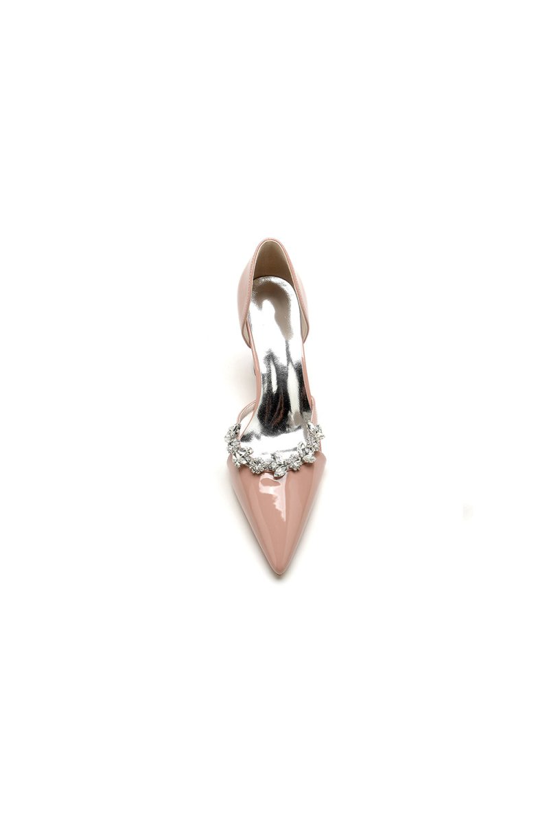 Ivory High Heels with Crystal Bow Embellishment