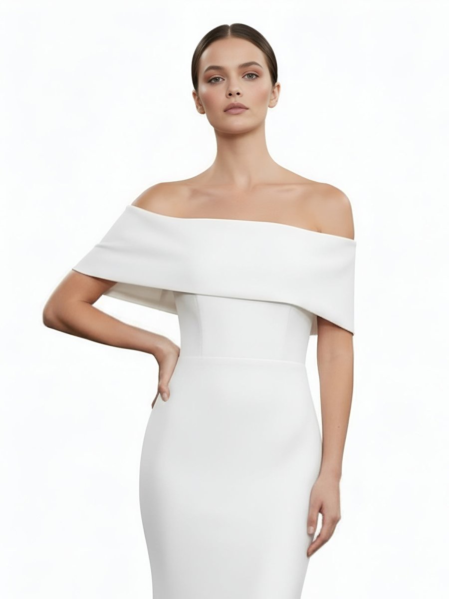 Elegant Trumpet Mermaid Off-The-Shoulder Elastic Satin Wedding Dresses