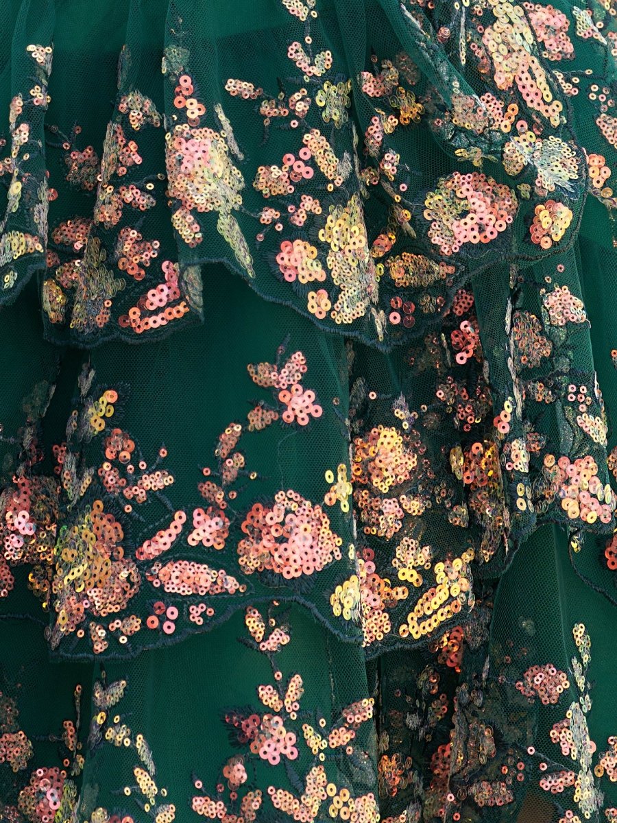 Green - A-Line Sweetheart Tiered Short Homecoming & Cocktail Dresses