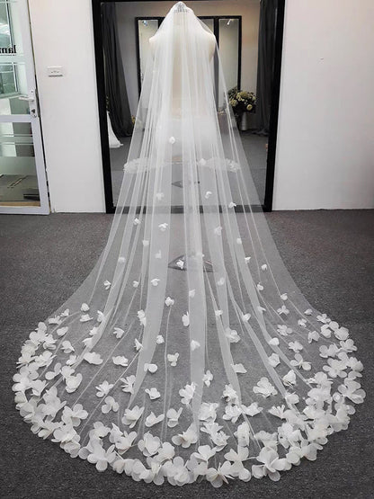 Exquise 3D Flower Lace Cathedral Veil Bridal Veil Wedding Veil