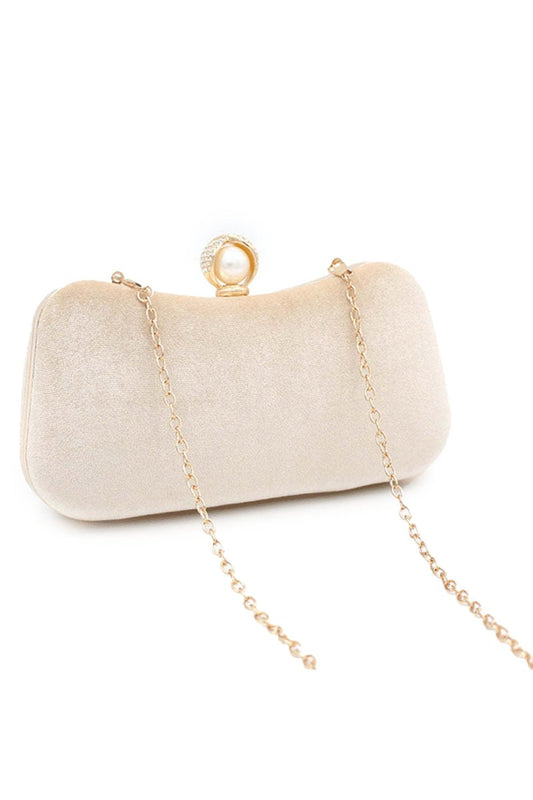 Eye-Catching Imitation Velvet Chain Clutch Bag