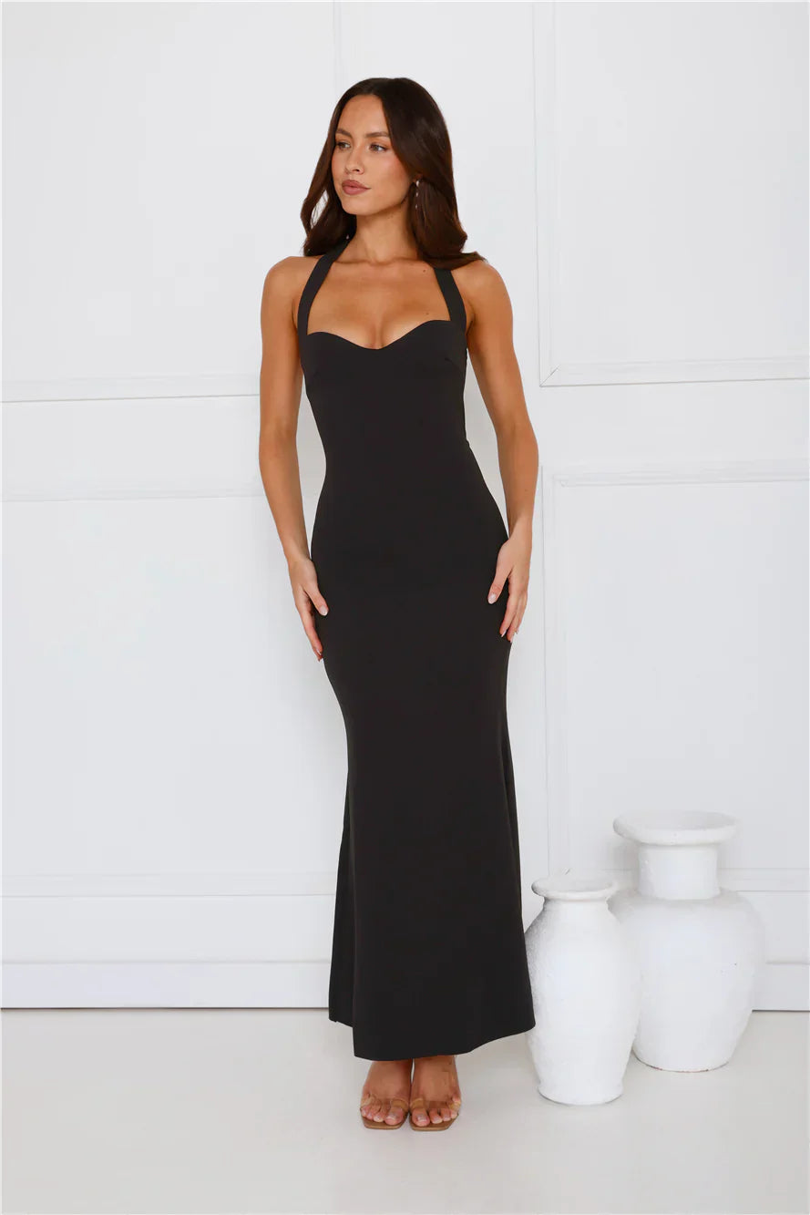 Flickers Of Fantasy Halter Maxi Dress Black