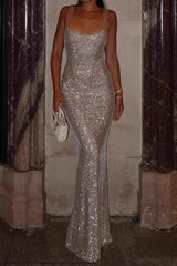 Sequin Diamond Bodycon Maxi Dress