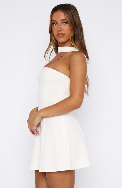 Good Graces Halter Mini Dress White