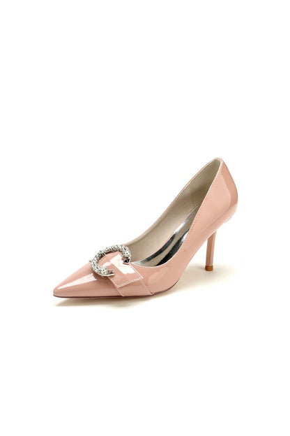 Glitter Crystal Pointed Toe Wedding Heels – Slingback Stiletto Bridal Shoes