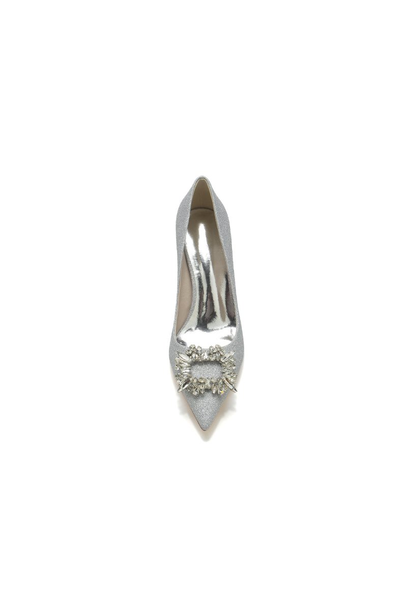 Gold Crystal Pumps with Rhinestone