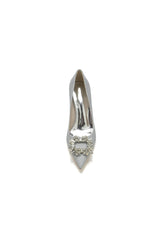 Gold Crystal Pumps with Rhinestone