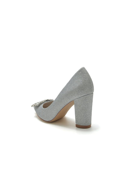 Gold Crystal Pumps with Rhinestone