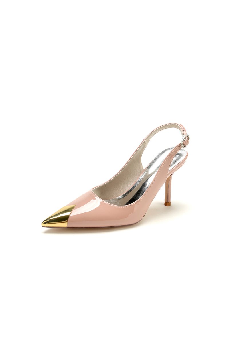 Glitter Crystal Slingback Wedding Heels – Pointed Toe Stiletto Bridal Shoes
