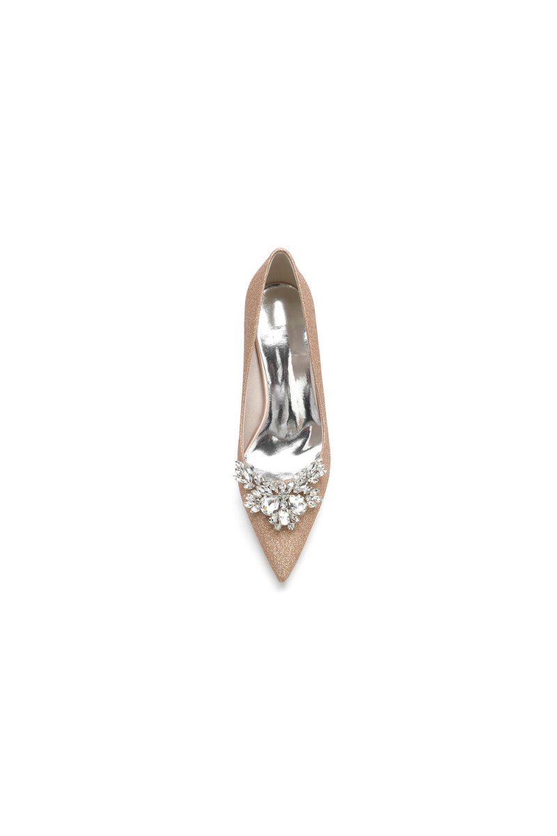 Glitter Pointed Toe Rhinestone Party Shoes