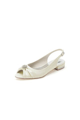 Glossy Fishmouth Sandals with Silver Metal Accents