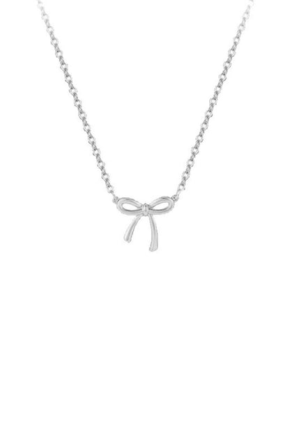 Gold Bow Pendant Necklace