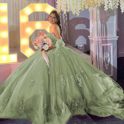 Gold Off Shoulder Tulle Quinceanera Dresses With Lace Appliques