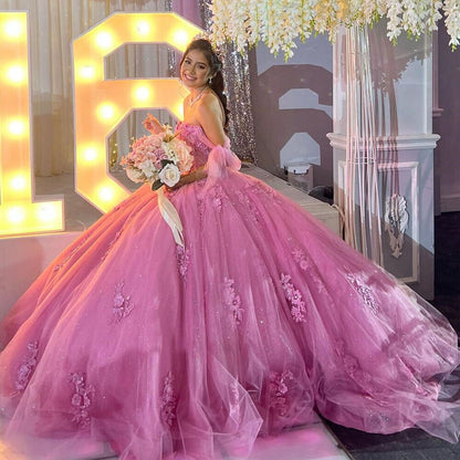 Gold Off Shoulder Tulle Quinceanera Dresses With Lace Appliques