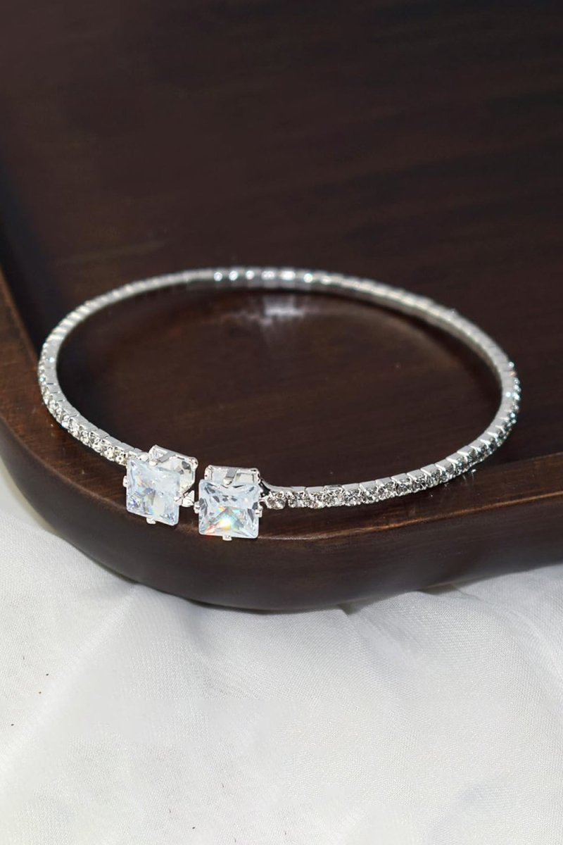 Gold Rhinestone Open Cuff Tennis Bracelets
