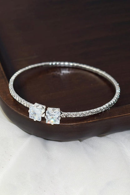 Gold Rhinestone Open Cuff Tennis Bracelets