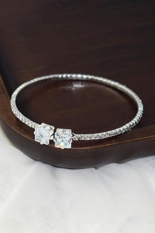 Gold Rhinestone Open Cuff Tennis Bracelets