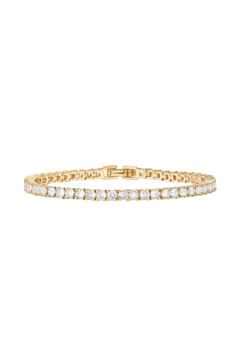 Gold Plated 3mm Cubic Zirconia Classic Tennis Bracelets