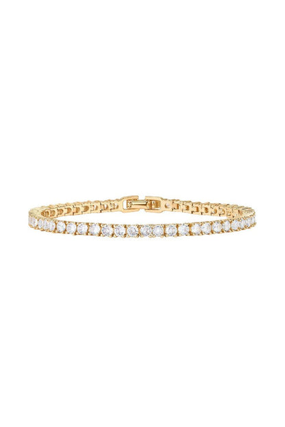 Gold Plated 3mm Cubic Zirconia Classic Tennis Bracelets