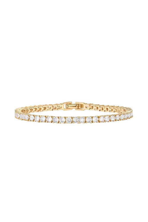 Gold Plated 3mm Cubic Zirconia Classic Tennis Bracelets