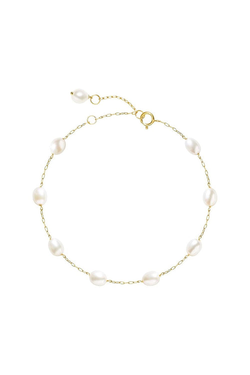 Gold Tin Cup Pearl Adjustable Bracelets