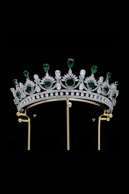 Green Zircon Wedding Crown