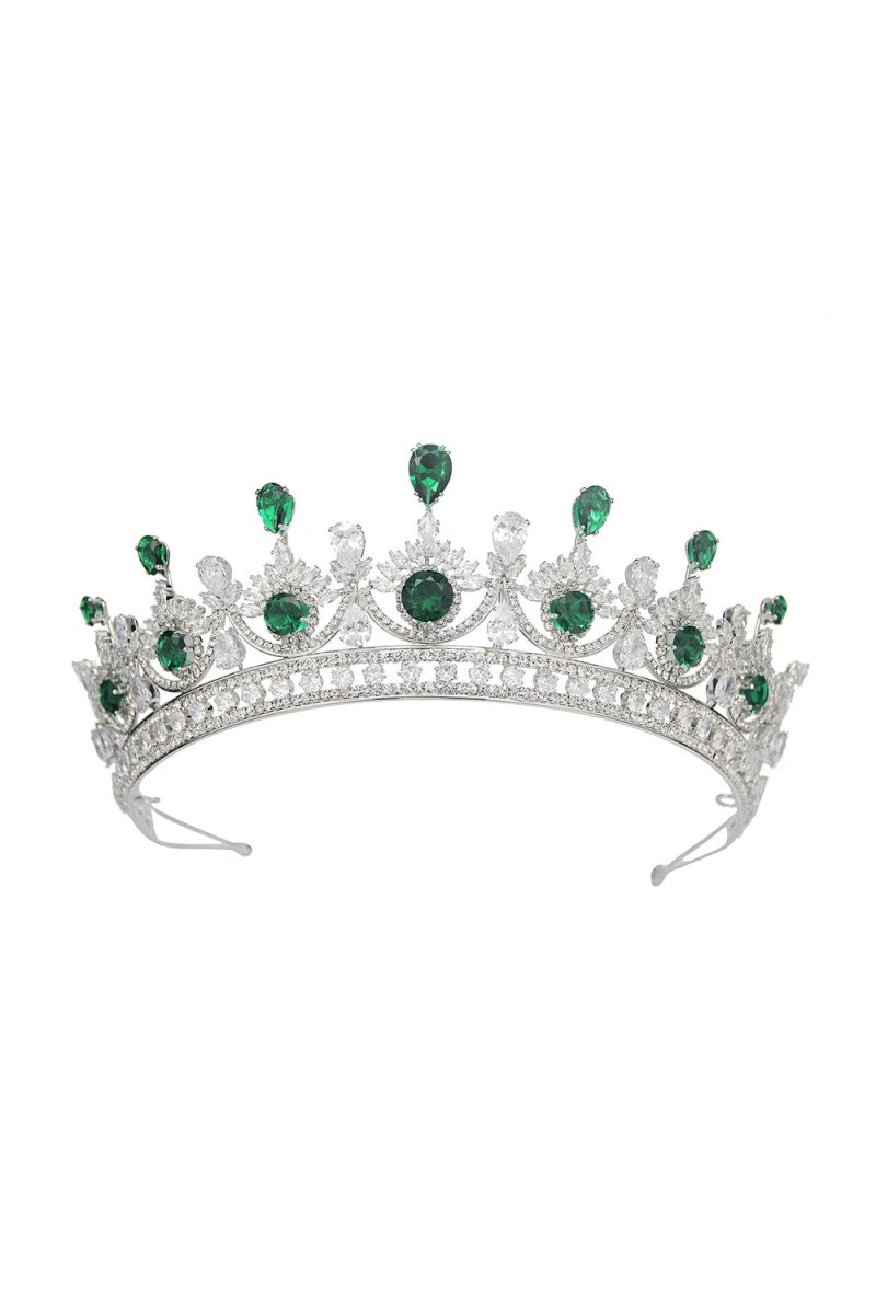 Green Zircon Wedding Crown