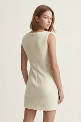 Ivory Straight Neck Sheath Graduation Dress