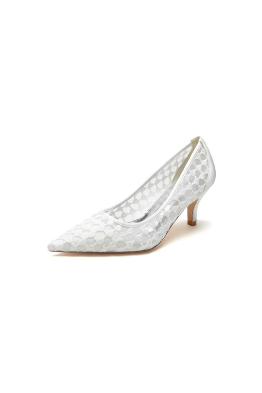 Lace Pointed Toe Wedding Stiletto Heels