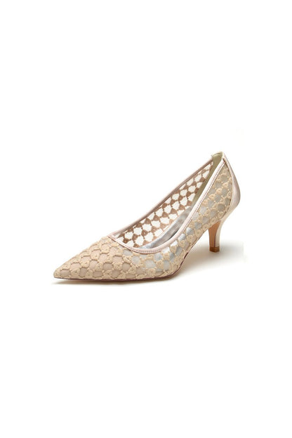 Lace Pointed Toe Wedding Stiletto Heels